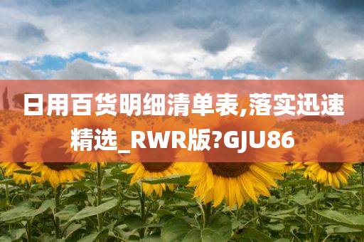 日用百货明细清单表,落实迅速精选_RWR版?GJU86