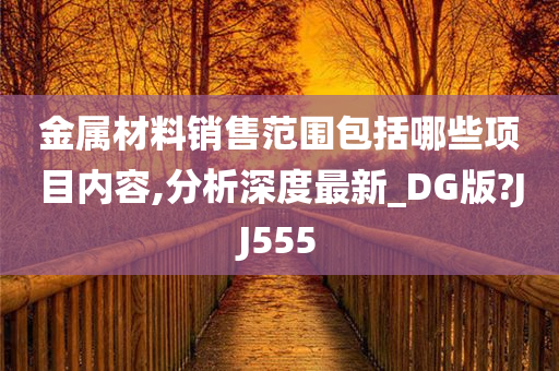 金属材料销售范围包括哪些项目内容,分析深度最新_DG版?JJ555