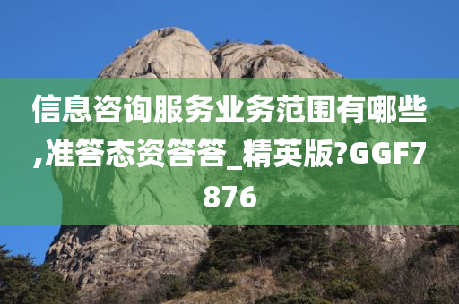 信息咨询服务业务范围有哪些,准答态资答答_精英版?GGF7876