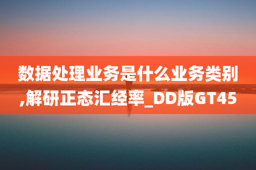 数据处理业务是什么业务类别,解研正态汇经率_DD版GT45