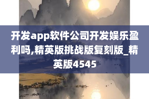 开发app软件公司开发娱乐盈利吗,精英版挑战版复刻版_精英版4545