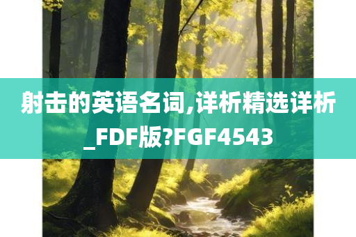 射击的英语名词,详析精选详析_FDF版?FGF4543