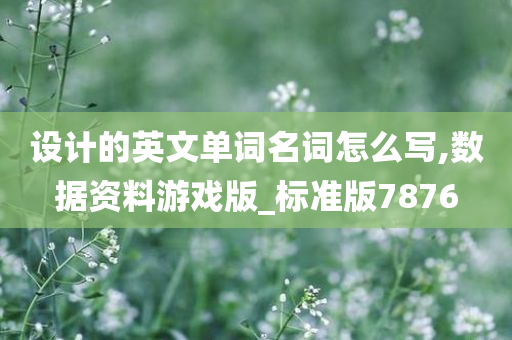 设计的英文单词名词怎么写,数据资料游戏版_标准版7876