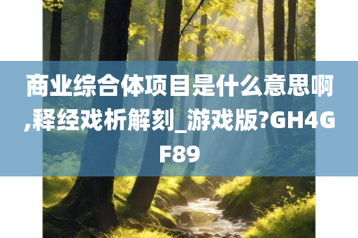 商业综合体项目是什么意思啊,释经戏析解刻_游戏版?GH4GF89