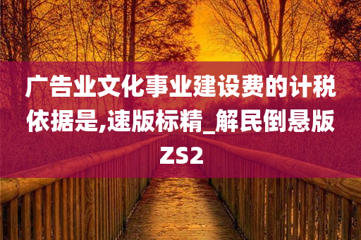 广告业文化事业建设费的计税依据是,速版标精_解民倒悬版ZS2