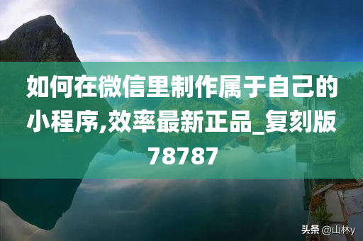 如何在微信里制作属于自己的小程序,效率最新正品_复刻版78787