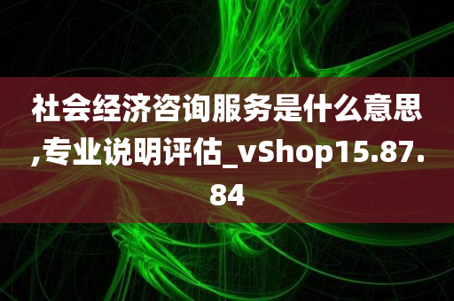 社会经济咨询服务是什么意思,专业说明评估_vShop15.87.84