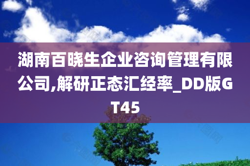 湖南百晓生企业咨询管理有限公司,解研正态汇经率_DD版GT45