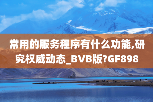 常用的服务程序有什么功能,研究权威动态_BVB版?GF898