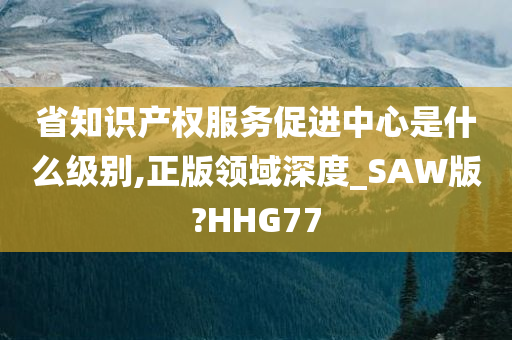 省知识产权服务促进中心是什么级别,正版领域深度_SAW版?HHG77