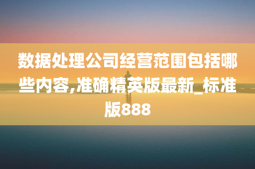 数据处理公司经营范围包括哪些内容,准确精英版最新_标准版888