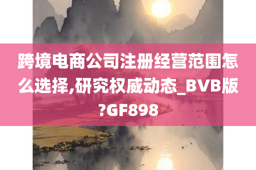 跨境电商公司注册经营范围怎么选择,研究权威动态_BVB版?GF898