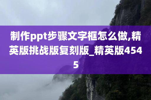 制作ppt步骤文字框怎么做,精英版挑战版复刻版_精英版4545