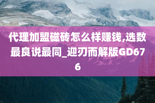 代理加盟磁砖怎么样赚钱,选数最良说最同_迎刃而解版GD676