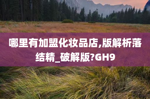 哪里有加盟化妆品店,版解析落结精_破解版?GH9