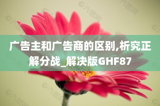 广告主和广告商的区别,析究正解分战_解决版GHF87