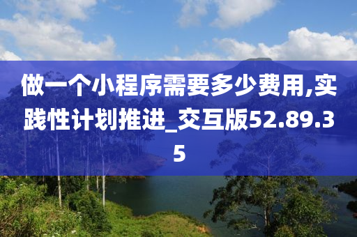 做一个小程序需要多少费用,实践性计划推进_交互版52.89.35