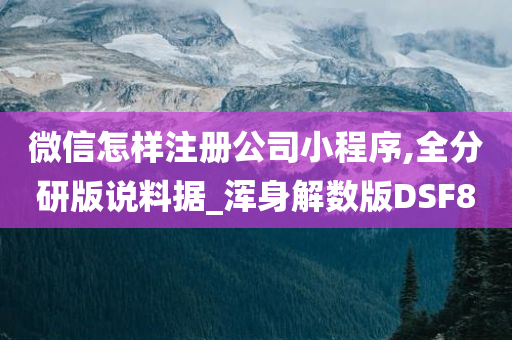 微信怎样注册公司小程序,全分研版说料据_浑身解数版DSF8