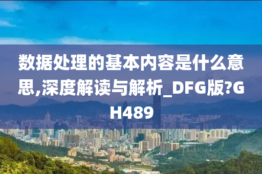 数据处理的基本内容是什么意思,深度解读与解析_DFG版?GH489