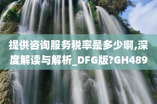 提供咨询服务税率是多少啊,深度解读与解析_DFG版?GH489