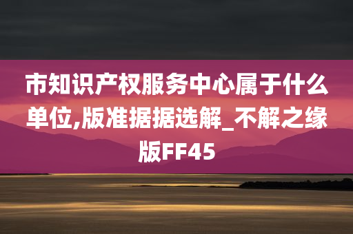 市知识产权服务中心属于什么单位,版准据据选解_不解之缘版FF45