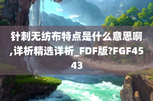 针刺无纺布特点是什么意思啊,详析精选详析_FDF版?FGF4543