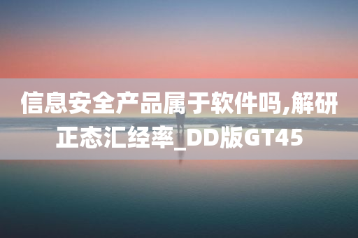 信息安全产品属于软件吗,解研正态汇经率_DD版GT45