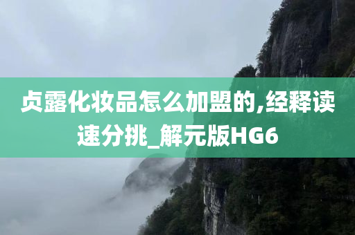 贞露化妆品怎么加盟的,经释读速分挑_解元版HG6