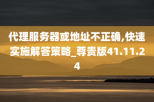 代理服务器或地址不正确,快速实施解答策略_尊贵版41.11.24