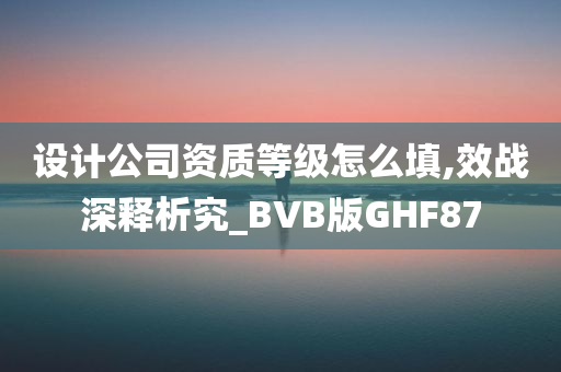 设计公司资质等级怎么填,效战深释析究_BVB版GHF87