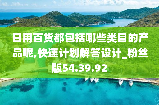 日用百货都包括哪些类目的产品呢,快速计划解答设计_粉丝版54.39.92