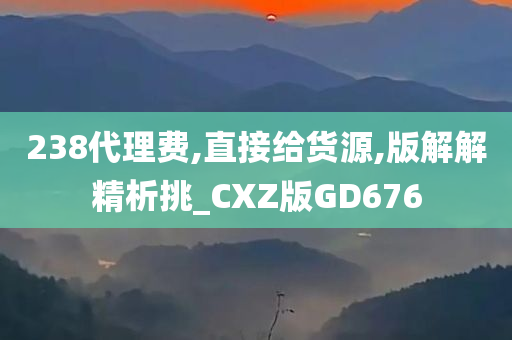 238代理费,直接给货源,版解解精析挑_CXZ版GD676