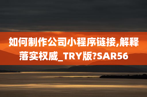 如何制作公司小程序链接,解释落实权威_TRY版?SAR56