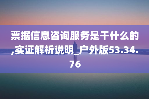 票据信息咨询服务是干什么的,实证解析说明_户外版53.34.76