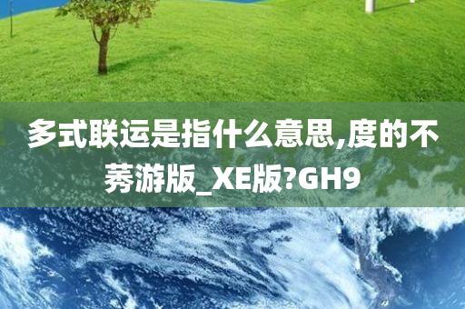 多式联运是指什么意思,度的不莠游版_XE版?GH9