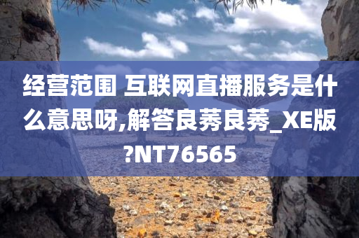 经营范围 互联网直播服务是什么意思呀,解答良莠良莠_XE版?NT76565