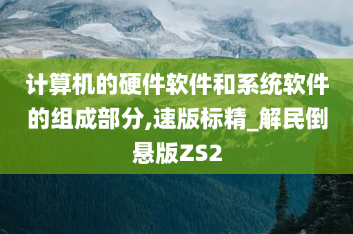 计算机的硬件软件和系统软件的组成部分,速版标精_解民倒悬版ZS2