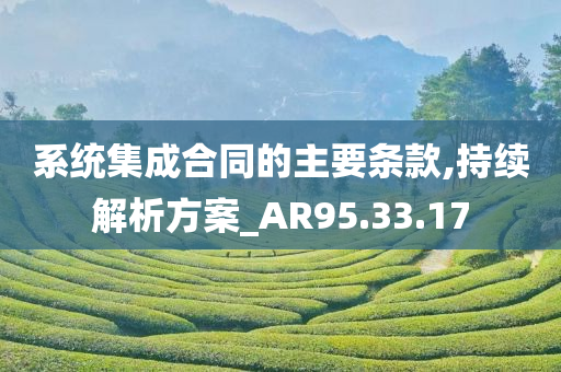 系统集成合同的主要条款,持续解析方案_AR95.33.17