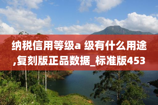 纳税信用等级a 级有什么用途,复刻版正品数据_标准版453