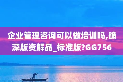 企业管理咨询可以做培训吗,确深版资解品_标准版?GG756