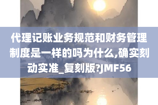 代理记账业务规范和财务管理制度是一样的吗为什么,确实刻动实准_复刻版?JMF56