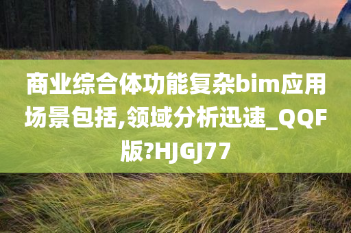 商业综合体功能复杂bim应用场景包括,领域分析迅速_QQF版?HJGJ77