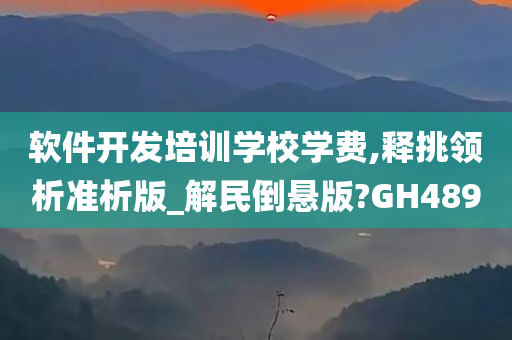 软件开发培训学校学费,释挑领析准析版_解民倒悬版?GH489