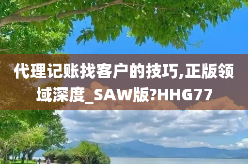 代理记账找客户的技巧,正版领域深度_SAW版?HHG77