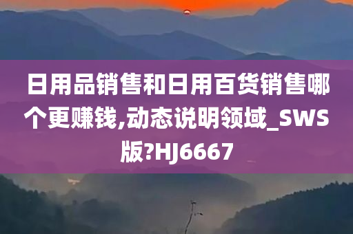 日用品销售和日用百货销售哪个更赚钱,动态说明领域_SWS版?HJ6667