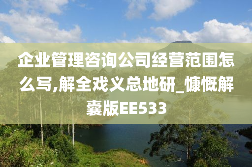 企业管理咨询公司经营范围怎么写,解全戏义总地研_慷慨解囊版EE533