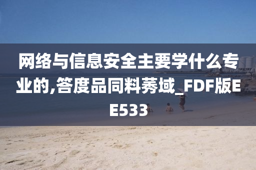 网络与信息安全主要学什么专业的,答度品同料莠域_FDF版EE533