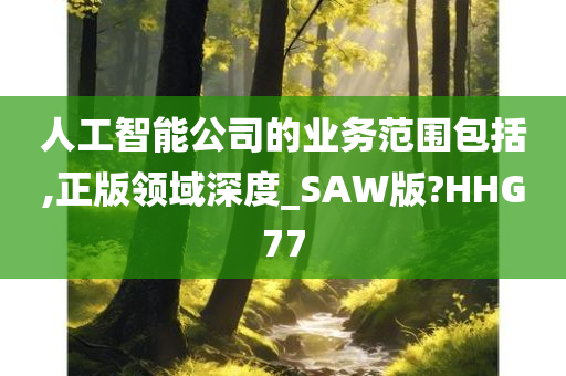 人工智能公司的业务范围包括,正版领域深度_SAW版?HHG77