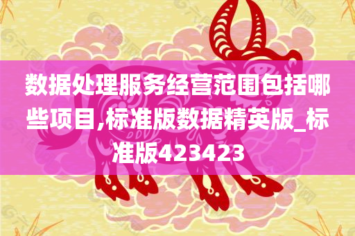 数据处理服务经营范围包括哪些项目,标准版数据精英版_标准版423423