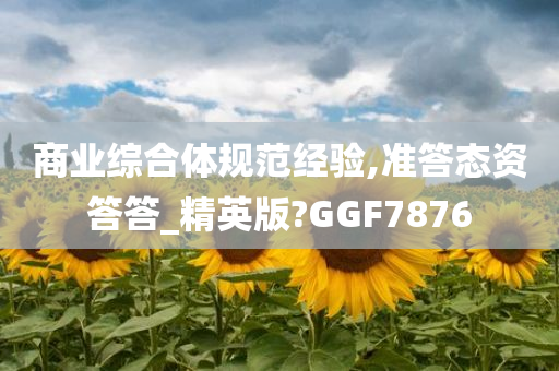 商业综合体规范经验,准答态资答答_精英版?GGF7876